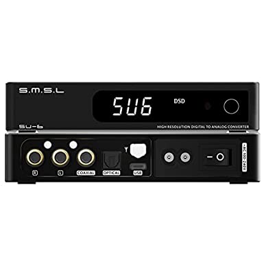 S.M.S.L SU-6 DAC ES9038Q2M XMOS DSD PCM768kHz/32Bit Bluetooth 5.0 LDAC USB Decoder (Black)