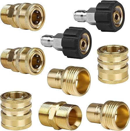 WOJET Pressure Washer Adapter Set, Quick Disconnect Kit, M22 Swivel to 3/8'' Quick Connect, 3/4" to Quick Release, M22 to M22 Convert