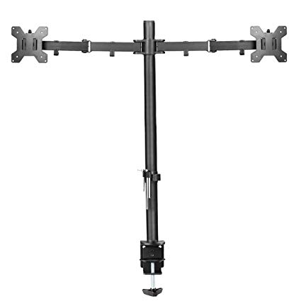 Suptek Dual LED LCD Monitor Stand up Desk Mount Extra Tall 31.5" Pole Heavy Duty Fully Adjustable Stand for 2 / Two Screens up to 27 inch (MD6842)