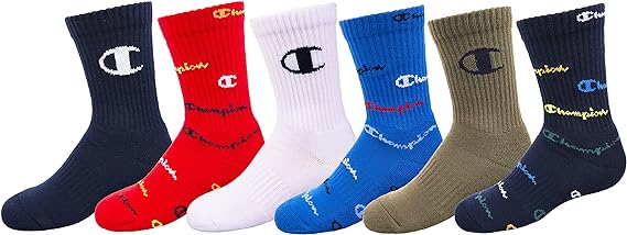 Champion Kids' 6-Pack Crew Socks