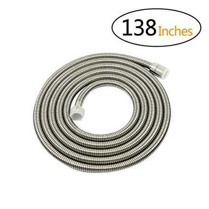 PHASAT A3107N-3.5 138-Inch Extra Long Indoor Outdoor Shower Tube Replacement Stainless Steel Handheld Shower Hose, Bushed Nickel