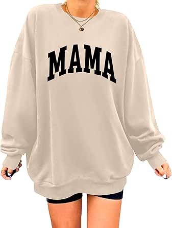 Zeagoo Womens Oversized Sweatshirts Graphic Print Long Sleeve Crewneck Lightweight Hoodies Thin Casual Loose Pullover Tops