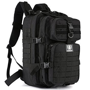 Upgraded SBS Zipper Tactical Molle Backpack, Barbarians 3 Day Assault Pack Bug Out Bag for Outdoor Hiking Camping Trekking Hunting 35L