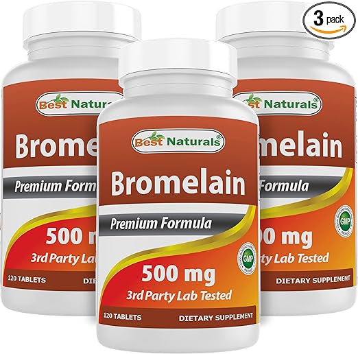 Best Naturals Bromelain 500mg 120 Tablets (120 Count (Pack of 3))