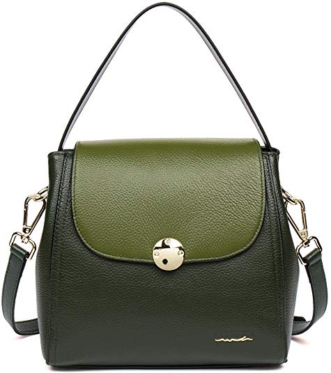 FIGESTIN Women Genuine Leather Designer Handbags Purse Tote Top Handle shoulder Bags