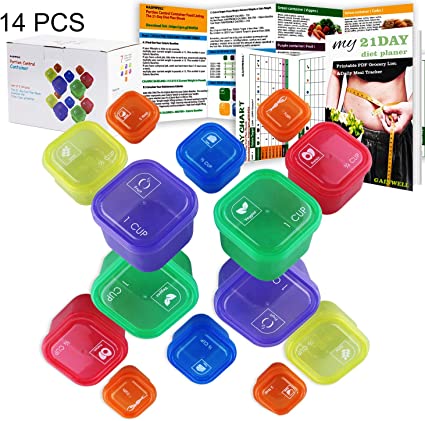 21 Day Portion Control Container kit - 14 Pieces by GAINWELL