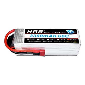 HRB 6S 22.2V 3300mAh 60C Lipo Battery with Deans T Plug for RC Quadcopter Helicopter Car Truck Boat Hobby