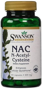 Swanson NAC N-Acetyl-Cysteine 600mg, 100 Capsules