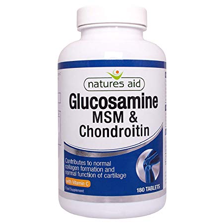 Natures Aid Glucosamine, MSM and Chondroitin with Vitamin C, 180 Tablets