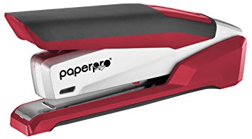 PaperPro inPOWER  28 Reduced Effort Metal Desktop Stapler with Built-in Staple Remover, 28 Sheets, Silver/Red (1117)