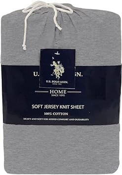 U.S. Polo Assn. All Season, Soft and Cozy T-Shirt Material, 1800 Thread Count 4-Piece Heather Jersey Sheet Set