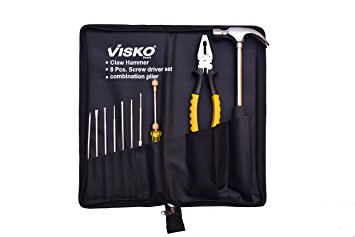 Visko Tools 501 Home Hand Tool Kit, 11 Pieces (Black)