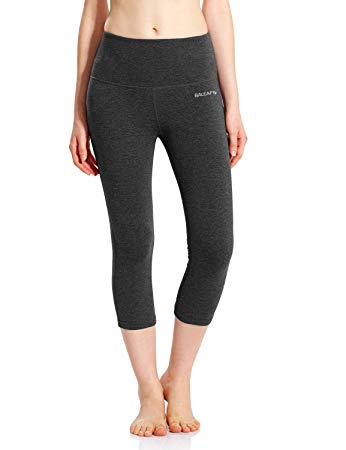 BALEAF Women's 20" / 28" High Waisted Yoga Leggings Workout Capri Tummy Control Pants with Pocket(Plus Size/Regular)