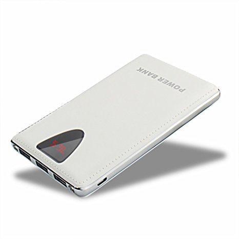 DCAE 10000mAh Power Bank three USB Ports Portable Charger External Battery Power Bank for iPhone 7/6, Samsung and more. (White)