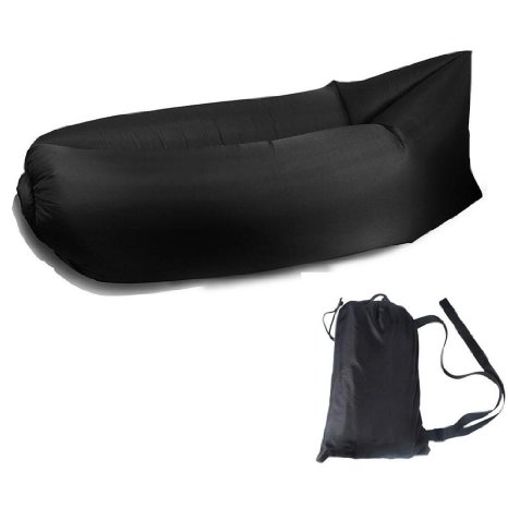 Fast Inflatable Camping Sofa banana Sleeping Bag Hangout Nylon lazy lay laybag Air Bed chair Couch Lounger