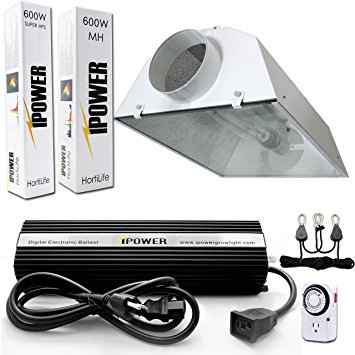 iPower GLSETX600DHMAC6 600-Watt Light Digital Dimmable System for Plants - Air Cooled Hood Set