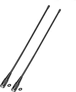 Bingfu Dual Band VHF UHF 136-174MHz 400-470MHz Ham Radio Antenna 2-Pack Walkie Talkie Flexible Whip Antenna SMA Female for Kenwood Wouxun Baofeng Radios BF-F8HP UV-5R UV-82 BF-888S Two Way Radio