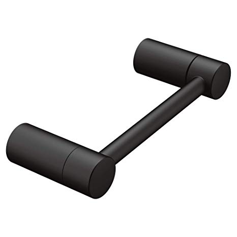 Moen YB0408BL Align Pivoting Double Post Modern Toilet Paper Holder, Matte Black