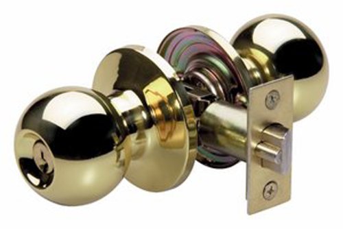 Master Lock BAO0103 Ball Keyed Entry Door Knob, Polished Brass