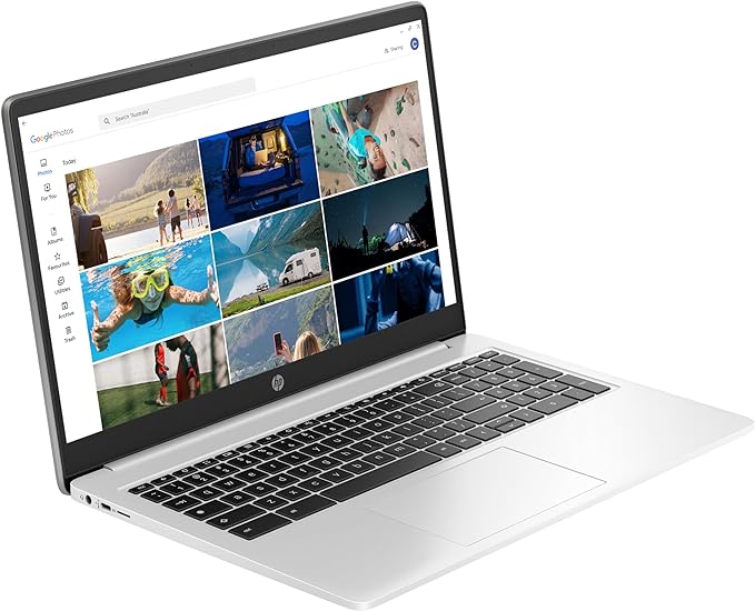 HP Chromebook 15a-na0002sa, Intel Celeron N4500 Processor, 4 GB RAM, 64 GB eMMC, 15.6 inch HD 16:9 display, Google Chrome OS, Mineral Silver