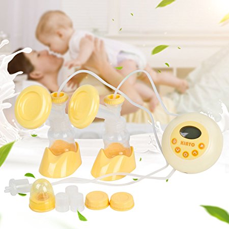 Comfort Dual-Core Bilateral Electric Breastpumps - Advanced Dual-core Double Side Large LCD Screen with US Plug - By Duomishu