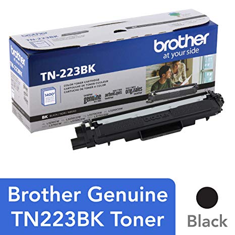 Brother Genuine TN223BK, Standard Yield Toner Cartridge, Replacement Black Toner, Page Yield Up to 1,400 Pages, TN223, Amazon Dash Replenishment Cartridge