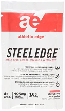 Athletic Edge Steel Pre-Workout Nutritional Formula, Strawberry Margarita, 20.2 Gram