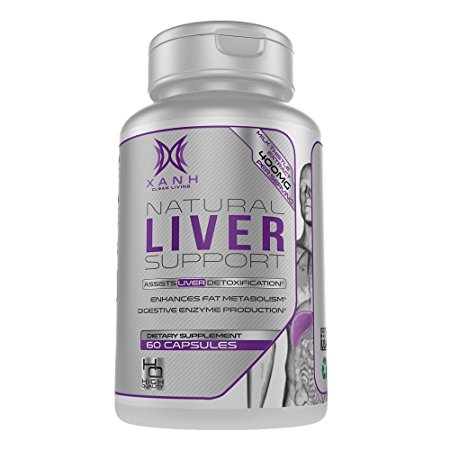 Xanh Liver Support Supplement - 22 Herbs Liver Cleanse Detox Pills | Herbal Vitamins with Milk Thistle Extract, Silymarin, Beet, Artichoke and Dandelion for Fatty Liver Health | 60 Veggie Capsules