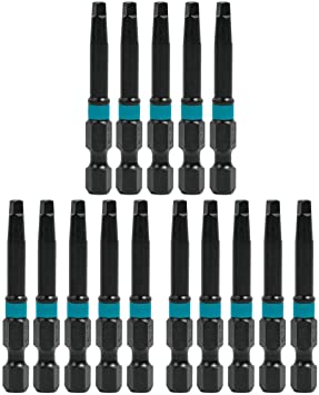 Makita A-99792 Impactx #2 Square Recess 2″ Power Bit, 15 Pack