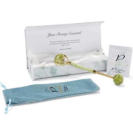 Mountain Sourced Premium Face Toning Jade Roller 100% Natural Jade Facial Roller Rejuvenating Face Massager Comes With a Free Travel Pouch