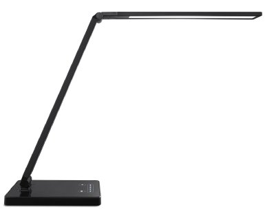 Phive Dimmable LED Desk Lamp with Fast-Charging USB Port, Touch Control, 8-Level Dimmer / 4 Lighting Modes, Eye-Care LED, Aluminum Body, Study / Bedroom / Reading Table Lamp ( Black)
