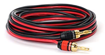 Aurum Cables 14 Gauge Speaker Wire with Pro Series Banana Plugs - 25 feet