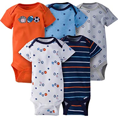 Gerber Baby Boys' 5-Pack Variety Onesies Bodysuits