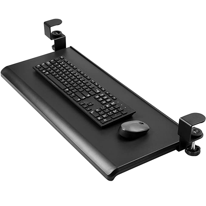 HUANUO Large Keyboard Tray Under Desk with C Clamp (Keyboard Tray-Small)