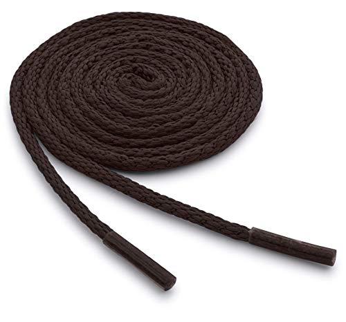 OrthoStep Waxed Very Thin Dress Round Brown 32 inch Shoelaces 2 Pair Pack