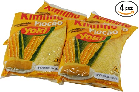 Yoki - Kimilho - Pre-Cooked Flocked Corn Meal (PACK OF 04) | Farinha de Milho Flocada - 500g