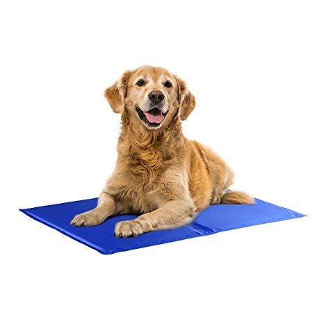 isYoung Premium Pet Cold Gel Pad Cooling Pad for Dogs and Cats Perfect Size Pet Cooling Mat - Blue