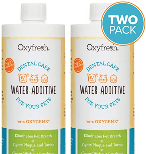 Oxyfresh Premium Pet Dental Care Solution Pet Water Additive: Best Way to Eliminate Bad Dog & Cat Breath- Fights Tartar & Plaque | Vet Recommended!