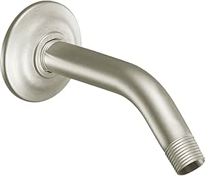 Moen Modern Round Brushed Nickel Shower Arm, 9" Length, CL10154BN