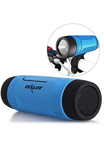 Zealot S1 Bluetooth Bicycle Speaker Outdoor Portable Speakers 4000mAh Power Bank Waterproof Speakers with Bike Mount Cycling Accessories (Blue)