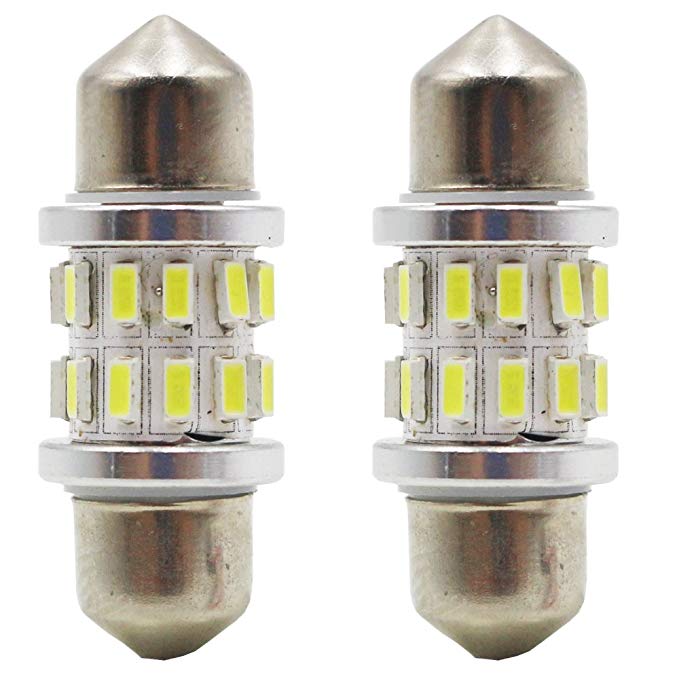 JAVR - Pack of 2 - Xenon 31MM 1.25”White Extremely Bright 300Lums - 3014 24SMD for DE3175 DE3021 DE3022 3175 6428 LED Festoon Bulbs Car Interior Dome Map Lights