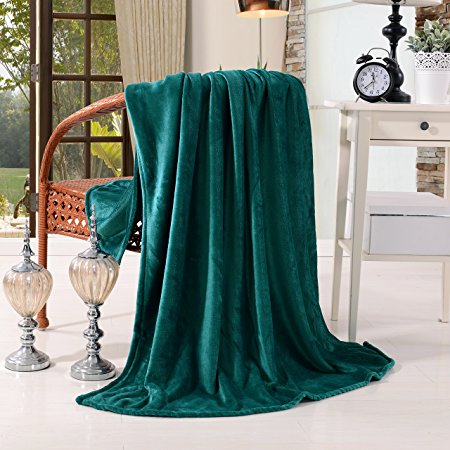 Luxury Flannel Velvet Plush Throw Blanket – 50" x 60" (Teal) by Exclusivo Mezcla