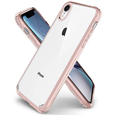 Spigen [Ultra Hybrid] iPhone XR Case 6.1 inch with Air Cushion Technology and Clear Hybrid Drop Protection for iPhone XR (2018) - Rose Crystal