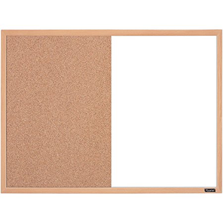 Quartet Dry Erase and Cork Combination Board, 17 x 23 Inches, Oak Finish Frame (35-380402Q)