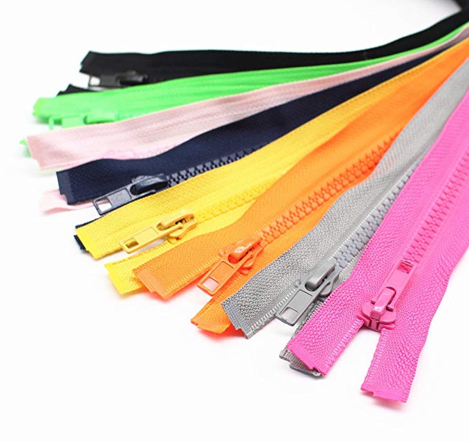 YaHoGa 10PCS 28 Inch (70cm) Separating Jacket Zippers for Sewing Coat Jacket Zipper Heavy Duty Plastic Zippers Bulk 10 Colors Mixed (1pcs per Color)