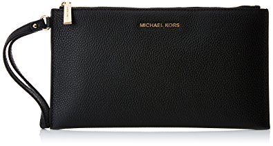 Michael Kors Women's Large Mercer Zip Clutch Leather Wristlet