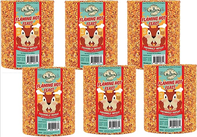 6-Pack of Mr. Bird Flaming Hot Feast Large Wild Bird Seed Cylinder 4 lb. 3 oz.