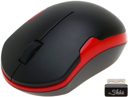 ShhhMouse Wireless Silent Mouse 90 Noise Reduction Batteries Included - BlackRed 1 YEAR US WARRANTY