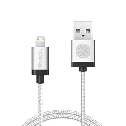 iPhone 5 Cable, Apple Certified, iOrange-E™ 3.3ft (1M) USB Data Sync Cable with Premium Aluminum Connectors for iPhone 6 6 Plus 5S 5C 5, iPad Air, iPad 4th Gen, iPad Mini, iPad Mini with Retina Display, iPod Touch 5th Gen and iPod Nano 7th Gen, Full Silver ( 3.3 ft )