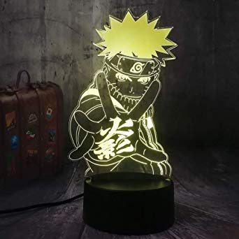 New Cool Japanese Naruto Anime Uzumaki Naruto 3D LED Night Light Remote Control Desk Lamp Christmas Gifts Bedroom Home Decoration Kid Toys Boy Gifts(Cool Uzumaki Naruto)